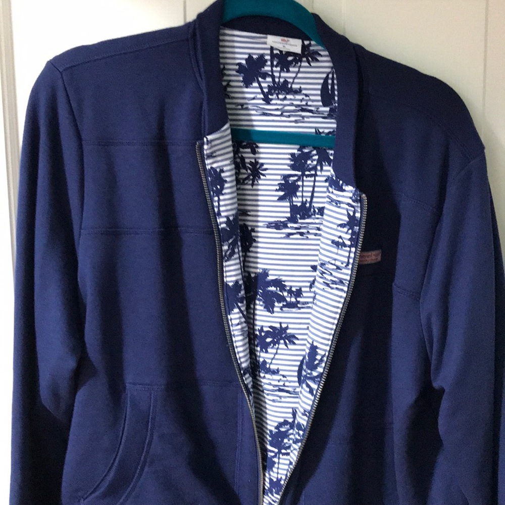 Vineyard Vines Bomber Style zip up sweatshirt